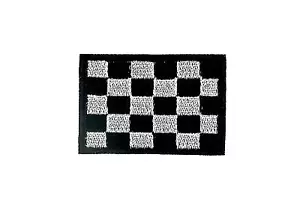Flag patch patches embroidered Black white backpack checkered biker racing - Bild 1 von 1