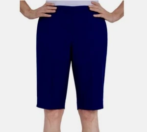 Women's Alfred Dunner Classic Fit Petite Shorts - Size 14 Petite - Navy - New! - Picture 1 of 7