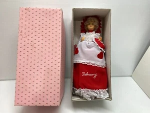 Muñeca Brinns Calendario Musical Febrero Antigua 1986 12,5" Alto - Imagen 1 de 10