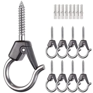 Wall Mount Ceiling Hooks with Safety Buckle - Plant Hanger Hooks - Outdoor Ha... - Picture 1 of 8