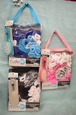 U PICK 202 PC Set Mujeres Niña PELO Cola de Caballo Elástico Mini CEPILLO Azul Rosa NEGRO Foto 1 de 4