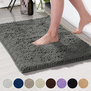 Non Slip Bath Mat Water Absorbent Shower Mats Machine Washable Bathroom Rug UK - Picture 1 of 35