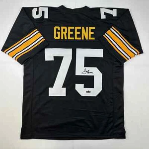 Facsimile Autographed Mean Joe Greene Pittsburgh Black Reprint Jersey Men's XL - Picture 1 of 4