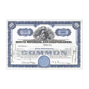 Bond Stores Inc. Aktienzertifikat // 100 Aktien // blau // 1940er-50er - Bild 1 von 2