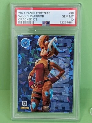 2021 Panini Fortnite Series 3 WOOLY WARRIOR Cracked Ice PSA 10 Gem Mint - Image 1 of 2