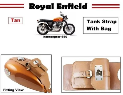 Passend für Royal Enfield "Interceptor 650 Leather Tank Strap Bag" - Bild 1 von 4