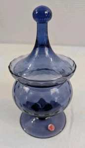 Empoli Apothecary Jar Purple Optic Circus Tent Top 8 1/2" Tall Italy - Picture 1 of 14
