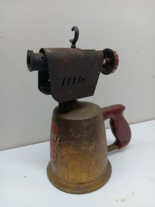 Vintage Otto Bernz Brass Blow Torch Red Handle UNTESTED - Bild 1 von 9