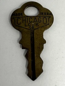 Chicago Lock Co Vintage USA Brass Key H2559 Used H9 - Picture 1 of 2