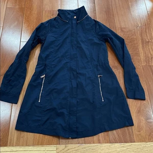 Ted Baker dunkelblauer Trenchcoat mit Taille und Kordelzug Größe 0 - Bild 1 von 12