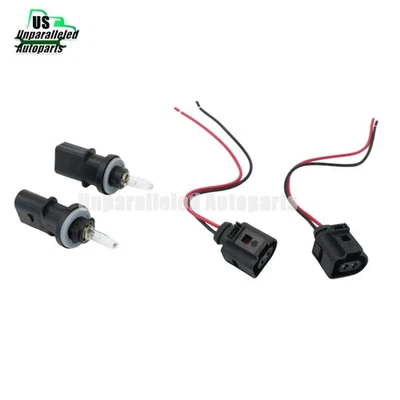 NEW 2* Front Turn Signal Light Socket＆Bulbs＆Plug For Volkswagen Audi 5C5953053 Foto 1 de 4