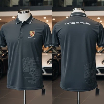 Porsche Motorsport Heritage Racing Logo Mans Short Sleeve Polo Shirt 3D, S-5XL - Image 1 of 3