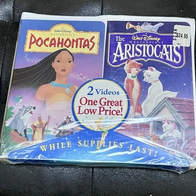 Walt Disney 2 Pack Pocahontas And The Aristocats VHS BRAND NEW SEALED Vintage Foto 1 de 3
