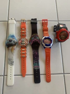 Lot Of Five Disney Kids Watches Cars Star Wars Untested Need Batteries - Picture 1 of 7