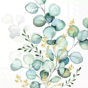 Eucalyptus Bouquet Party Napkins - 40 Count | 2 Packs of 20CT 3-Ply Lunch Nap... - Picture 1 of 1