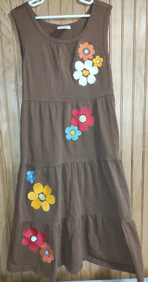 Jersey Niñas Crazy 8 Marrón con Flores Largo Modesto Otoño Foto 1 de 4