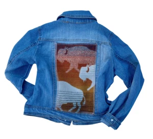 New - Youth L - Denim Jacket with Pendleton® Wool - Kids Jean Jacket - Buffalo - Picture 1 of 3