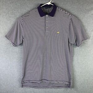 Southern Marsh Polo Shirt Adult Medium Purple White Stripe Golf Stretch Sports