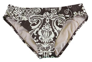 AERIN ROSE Women's High-waist Bikini Bottom 74410 Polynesian Coffee S NEW $60 - Picture 1 of 1