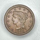 1853 Braided Hair Large Cent Us Copper Xf+ Fantastic Example Coin!