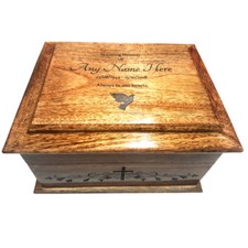 Funeral Cremation Urn For Human Ashes To 38kg (Token Ashes) Wooden Traditional