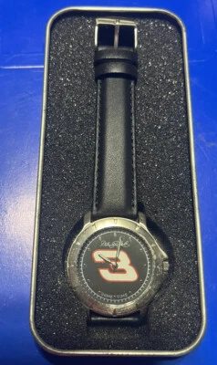 RELOJ Dale Earnhardt Game Time Nascar para hombre acero inoxidable con cuero nuevo en caja vintage 2003 Foto 1 de 4