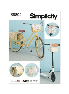 SIMPLICITY 9804 BICYCLE BASKETS BAGS PANNIERS Sewing Pattern Skill: EASY - Image 1 of 4