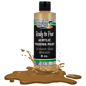 Pouring Masters 24 Karat Gold Metallic 8-Ounce Water-Based Acrylic Pouring Paint - Picture 1 of 5