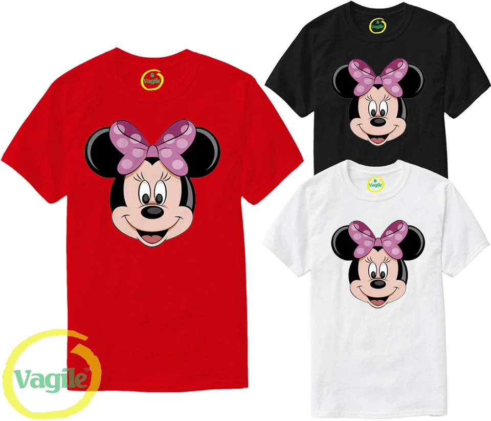 VAGILE Disney Minnie Mouse niedliche Cartoon Damen Mädchen T-Shirt Top T-Shirt Geburtstag Geschenk