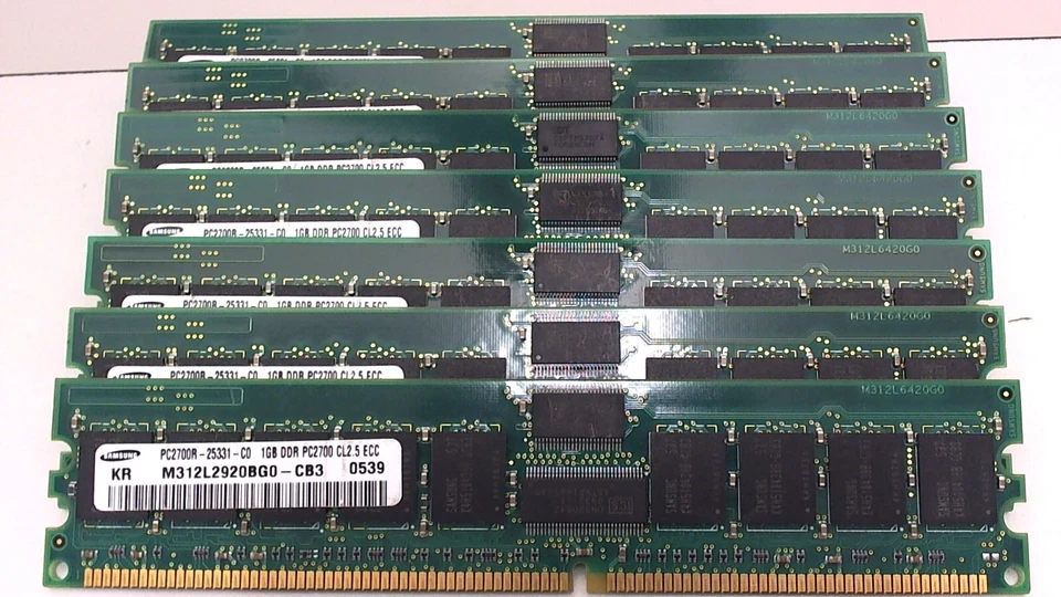 M312L2920BG0-CB3 Samsung 1GB PC2700 DDR-333MHz Registered ECC , lot of 7 - Image 1 of 1