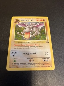 Aerodactyl 60 HP Attacco Ala Pokémon 1/62 1a Edizione Olo - Foto 1 di 2