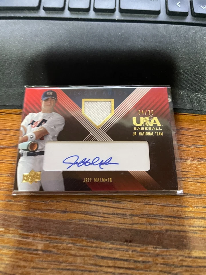 2008 USA Junior National Team Signature Jersey Blue #UI9 Jeff Malm /75 - Image 1 of 1