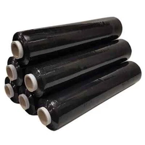 6 STRONG ROLLS BLACK PALLET STRETCH SHRINK WRAP PARCEL PACKING CLING FILM *FAST* - Picture 1 of 2