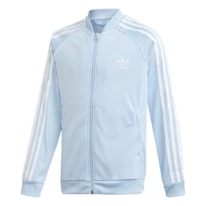 Adidas Originals Superstar Top Track Jacket Kids Unisex Clear Sky/White DW5190 - Picture 1 of 2