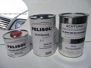 Juego de 2,5 litros de barniz transparente + barniz a base de agua listo para pulverizar para Mercedes 744 plata coche - Imagen 1 de 1