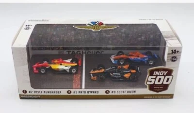 2024 Greenlight 1/64 Indy 500 Podium Set #2 Newgarden , #5 O'Ward, #9 Dixon - Image 1 of 2