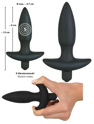 Vibratore anale piccolo dilatatore butt plug vibrante in silicone mini dildo sex - Immagine 1 di 4