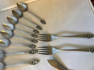 VINTAGE 14 PIECES OF CUSTOM STAINLESS JAPAN FLATWARE - Picture 1 of 3