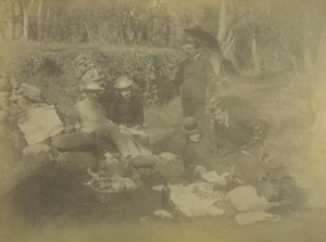 Italy Sanremo Dolceacqua Group Lunch on on the Grass Military Old Photos 1890 - Foto 1 di 3