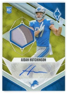 J571 AIDAN HUTCHINSON RC 3 COLOR PATCH AUTO 2022 PHOENIX YELLOW PRIZM /75 LIONS - Picture 1 of 2