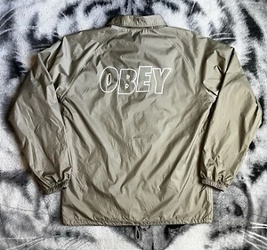 Rare Obey Coach Jacket Windbreaker Sz L - Picture 1 of 5