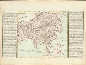 1767 Asia's Lakes, Rivers & Mountains antique map by Clouet ~ 22.7" x 17.1" - Picture 1 of 6