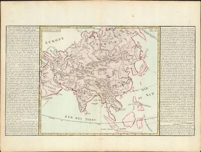 Mapa antiguo de los lagos, ríos y montañas de Asia de 1767 de Clouet ~ 22,7" x 17,1" Foto 1 de 4