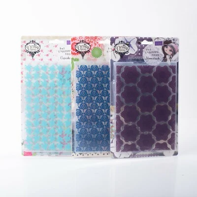 Crafters Companion 3 Verity Rose Embossing Folders Moonstruck Flutterby Cupcake - Image 1 of 4