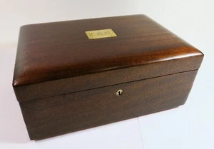 Vintage Mahogany Cigar Humidor, Milk Glass Lining—Refinished & Restored - Picture 1 of 15