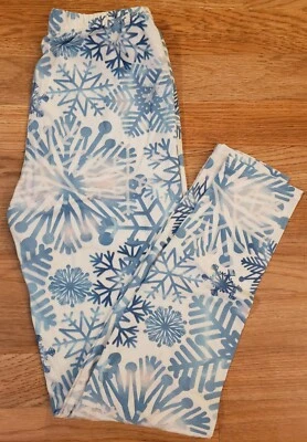 Agnes & Dora Leggings SNOWFLAKES Small/Med Winter Snow Christmas (Fits Size 4-12 Foto 1 de 4