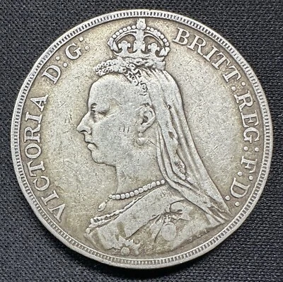 ВЕЛИКОБРИТАНИЯ 1890 - Виктория - КОРОНА - честный носить очень тонкий - Изображение 1 из 2