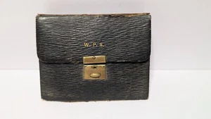 Antique Glass Apothecary Vial Set in Leather Case – 4 Bottles – W.P.S. Monogram - Picture 1 of 5