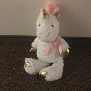 Spark Create Imagine Unicorn 18" Plush White Coral Gold Pink Big Floppy - Picture 1 of 9