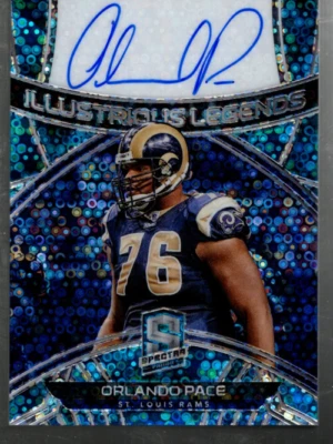 B4319- 2020 Panini Spectra Illustrious Autographs Neon Blue #5 Orlando Pace 1/15 - Image 1 of 2